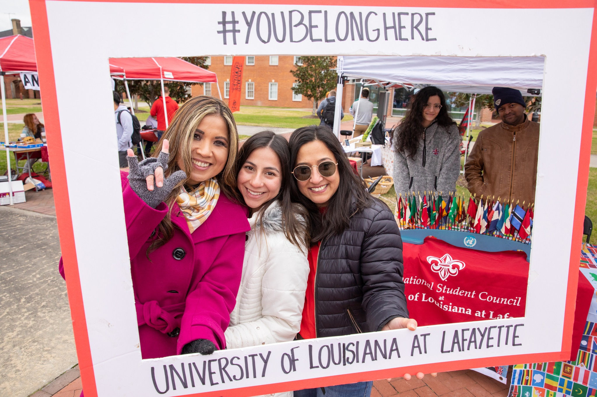 UL students in a "#YouBelongHere" frame
